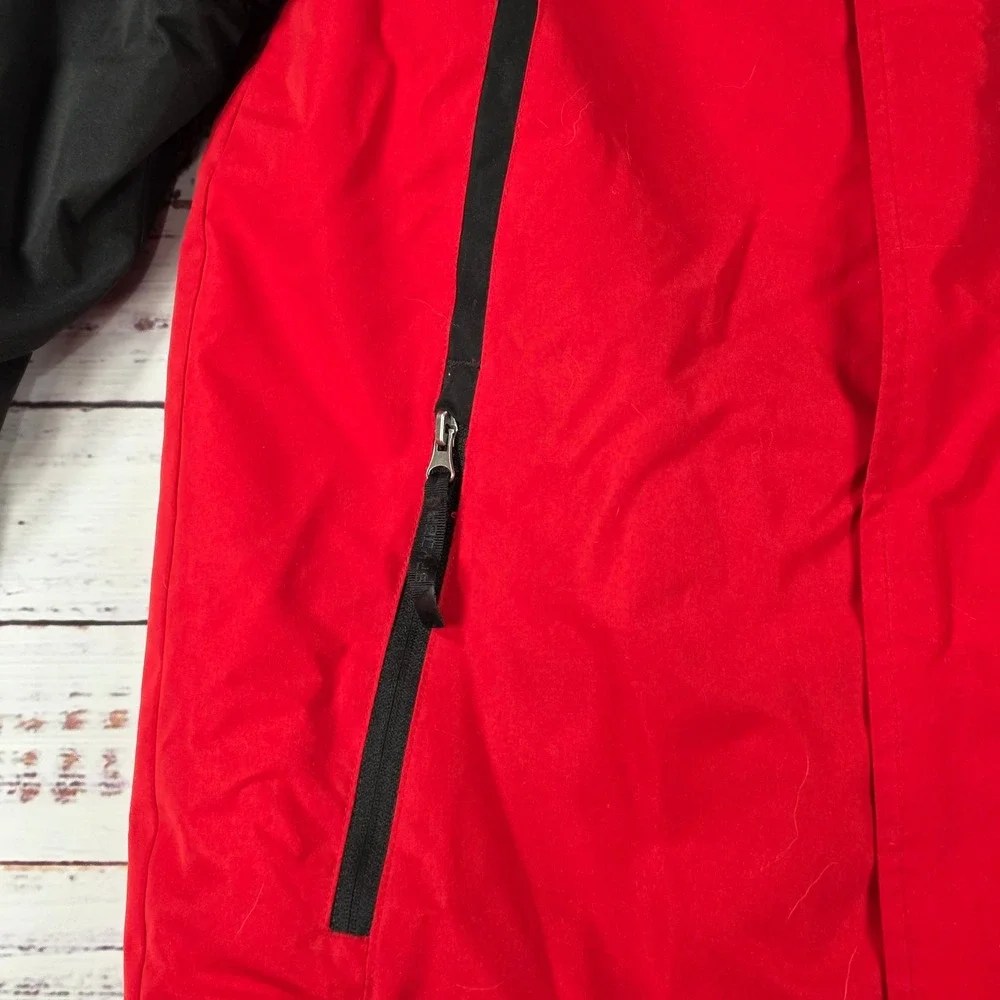 Spyder Ski Jacket Boys Medium 10/12 Red Excellent Insulated Hooded Winter Coat